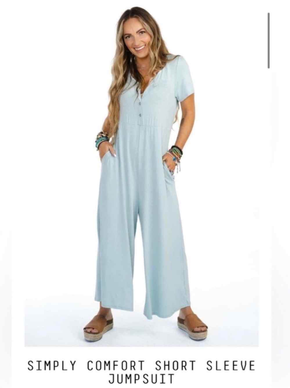 Three Bird Nest Simply Comfort Short Sleeve Jumpsuit
